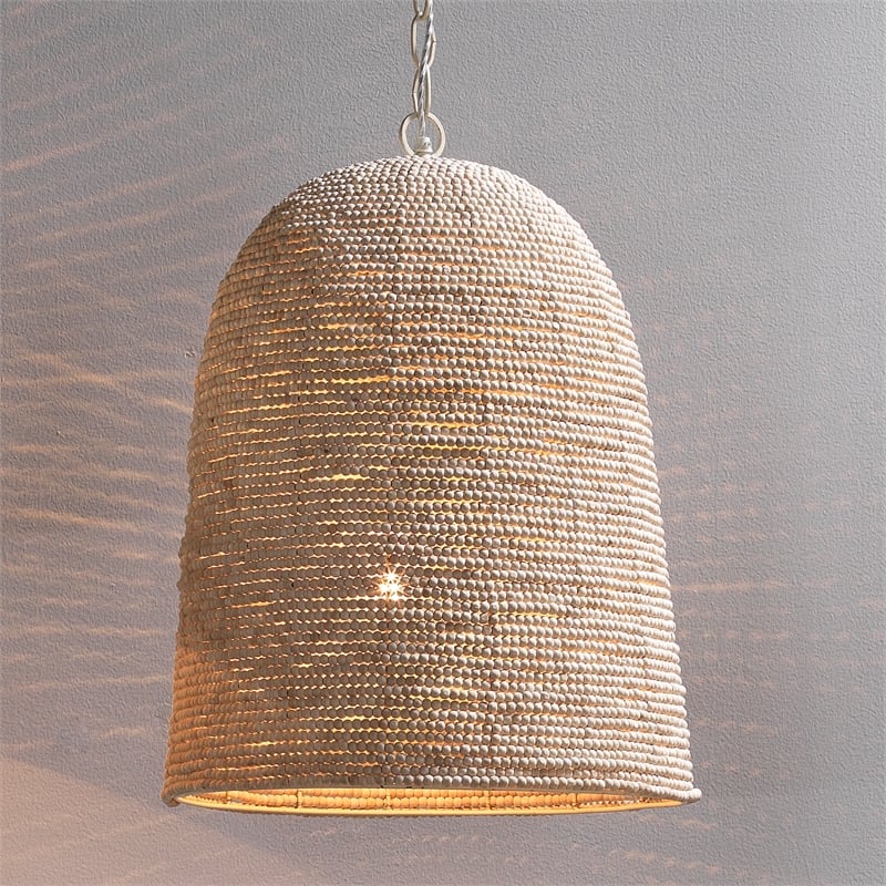 Pemberly Row Waterfront Pendant with Mango Wood Beads and Iron Chain