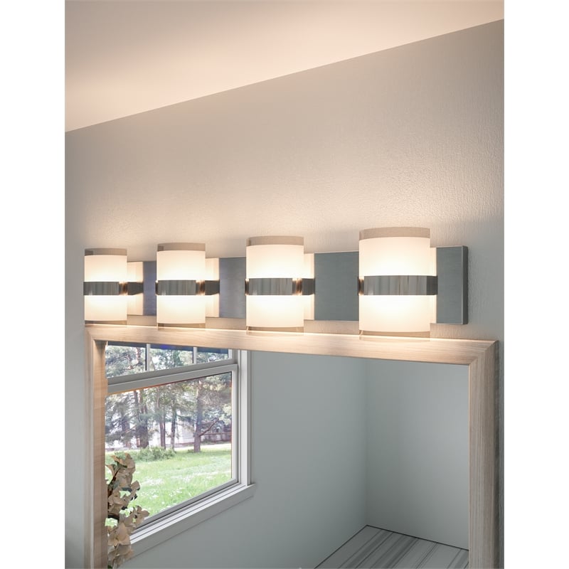 Pemberly Row Integrated LED 4-Light Bath Light in Polished Chrome