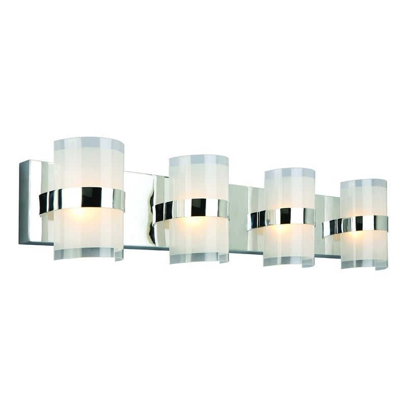 Pemberly Row Integrated LED 4-Light Bath Light in Polished Chrome