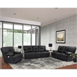 Pemberly Row Fabric Power Recliner with USB Charging in Black Textile