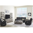 Pemberly Row Fabric Power Recliner with USB Charging in Black Textile