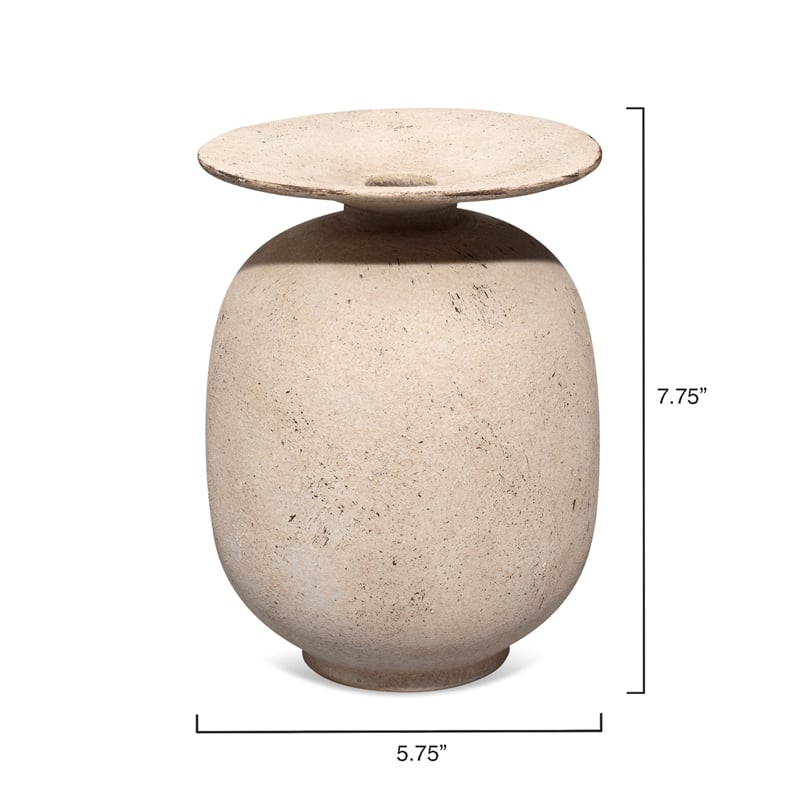Pemberly Row Highland Decorative Ceramic Vase in Cream