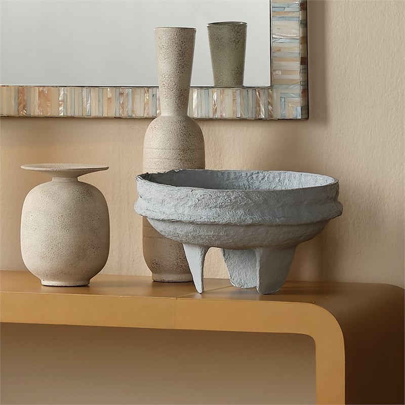 Pemberly Row Highland Decorative Ceramic Vase in Cream