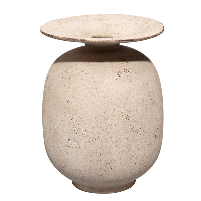 Pemberly Row Highland Decorative Ceramic Vase in Cream