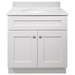 Pemberly Row 31-Inch Bathroom Vanity with Marble Top in White Finish