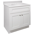 Pemberly Row 31-Inch Bathroom Vanity with Marble Top in White Finish
