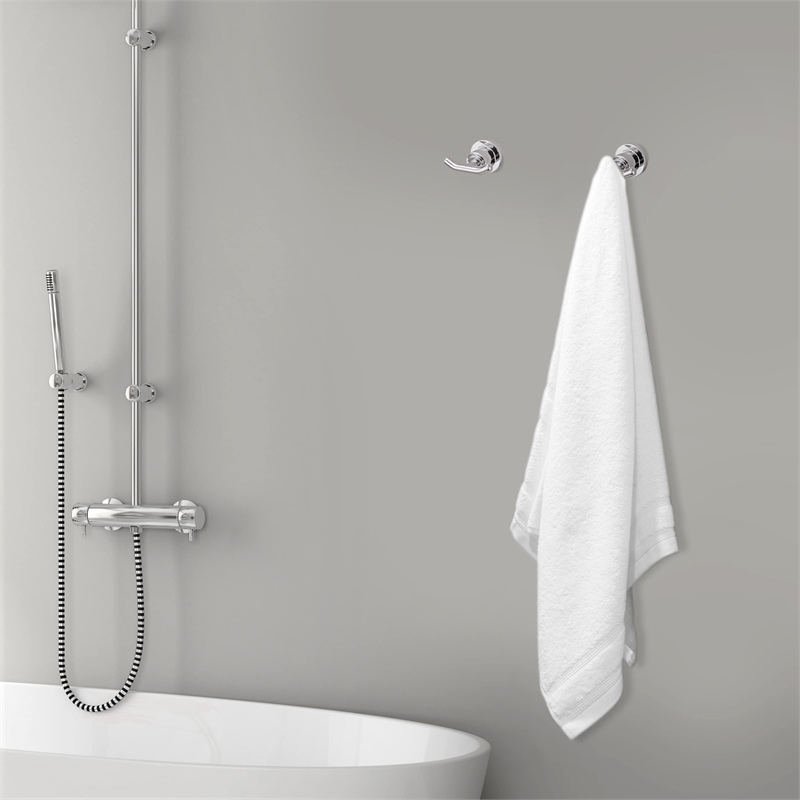 Pemberly Row Geneva Double Robe Hook 2-Pack in Polished Chrome