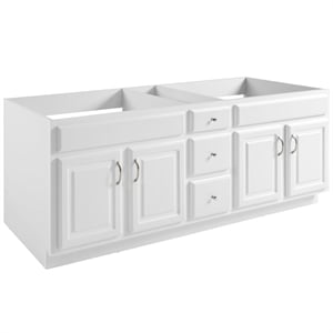 Pemberly Row Concord 72&quot Wood Bathroom Vanity Base in White Finish