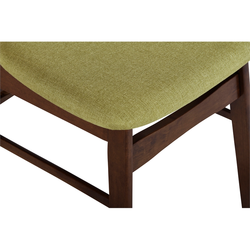 Pemberly Row Wood Dining Chair Set of 6 in Green Upholstery