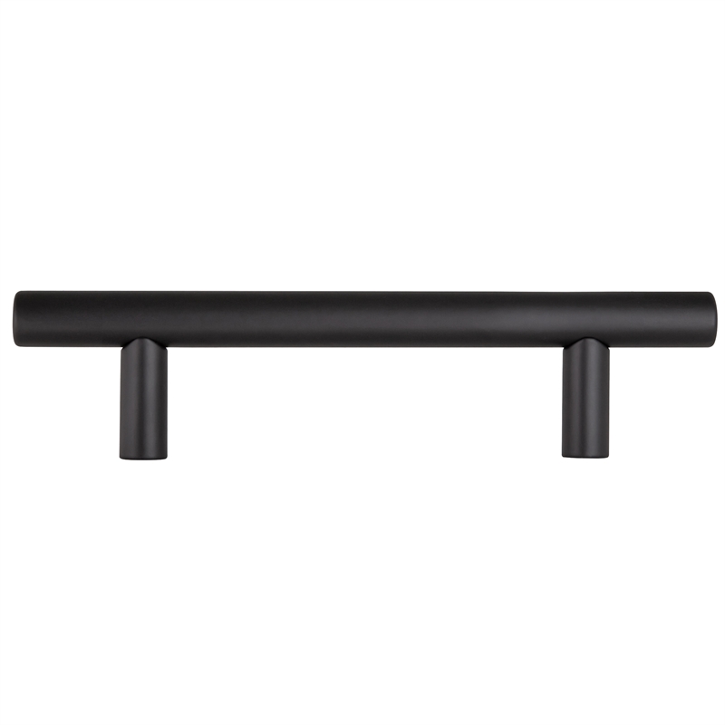 Pemberly Row Steel Cabinet Pulls 3-3/4 in Center Matte Black 5-Pack