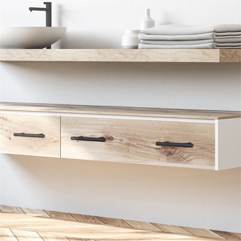 Pemberly Row Steel Cabinet Pulls 3-3/4 in Center Matte Black 5-Pack