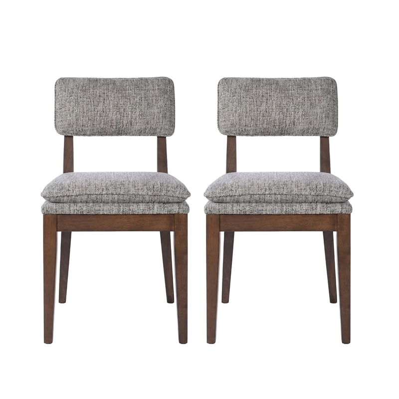 Pemberly Row Miller Rubberwood Side Chairs in Walnut (Set of 2)