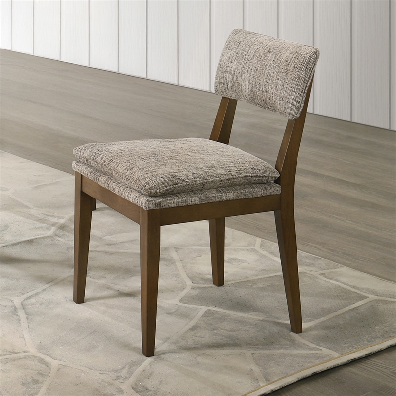 Pemberly Row Miller Rubberwood Side Chairs in Walnut (Set of 2)
