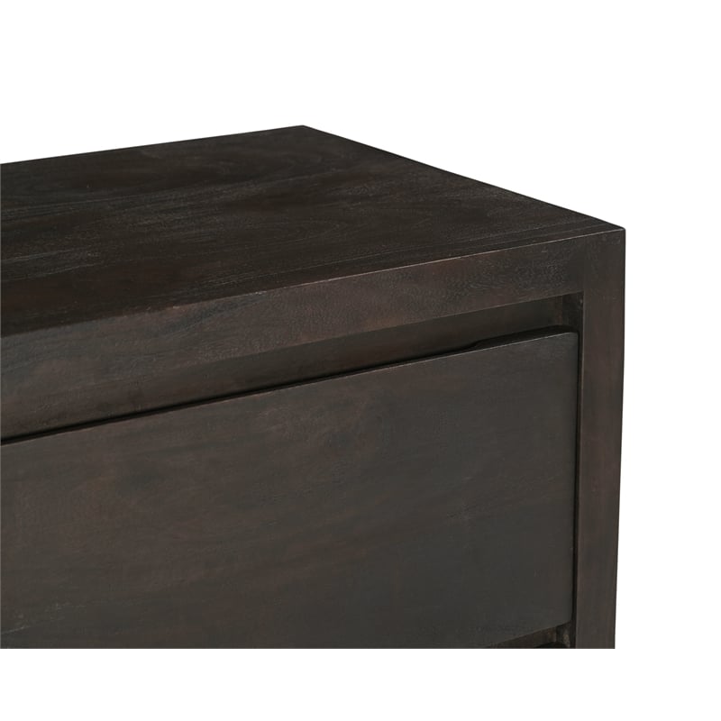 Pemberly Row 2-Drawer Night Stand in Barista Brown Mango Wood
