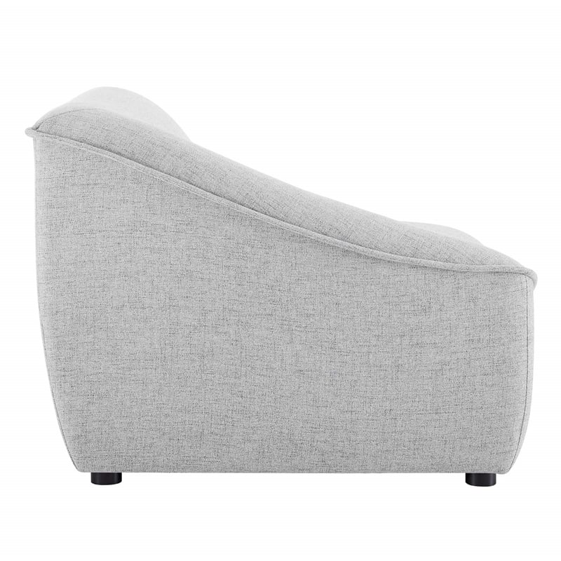 Pemberly Row Left Arm Sectional Sofa Chair in Light Gray Upholstery