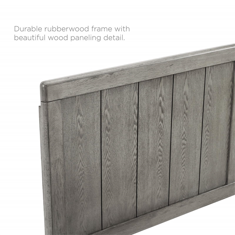 Pemberly Row Full Platform Bed in Grey with Splayed Legs