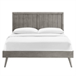 Pemberly Row Full Platform Bed in Grey with Splayed Legs