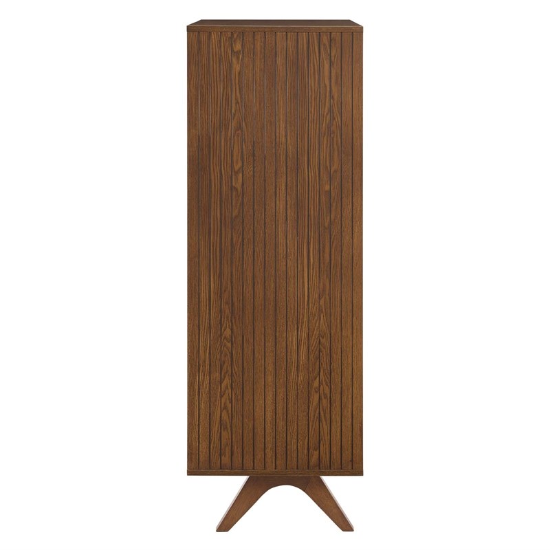 Pemberly Row Mid-century Modern Chest in Walnut and Gray Finish