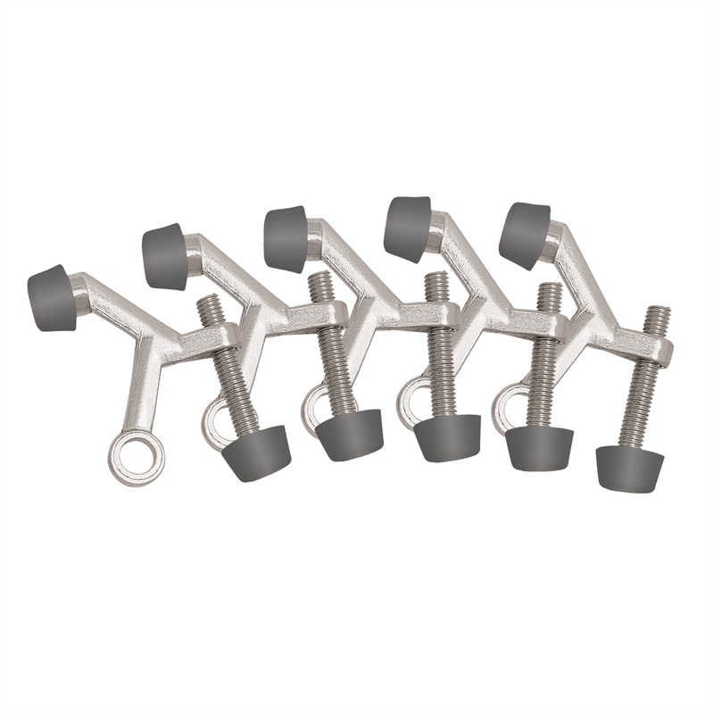 Pemberly Row 5-Pack Metal Hinge Pin Door Stops in Satin Nickel
