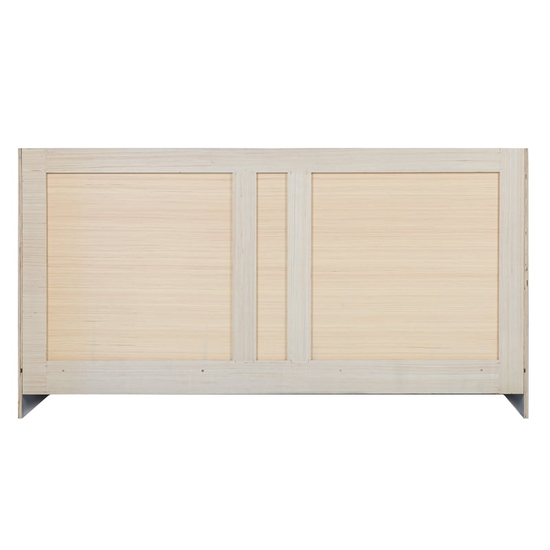 Pemberly Row 60-inch Solid Wood Bathroom Vanity in Gray Finish
