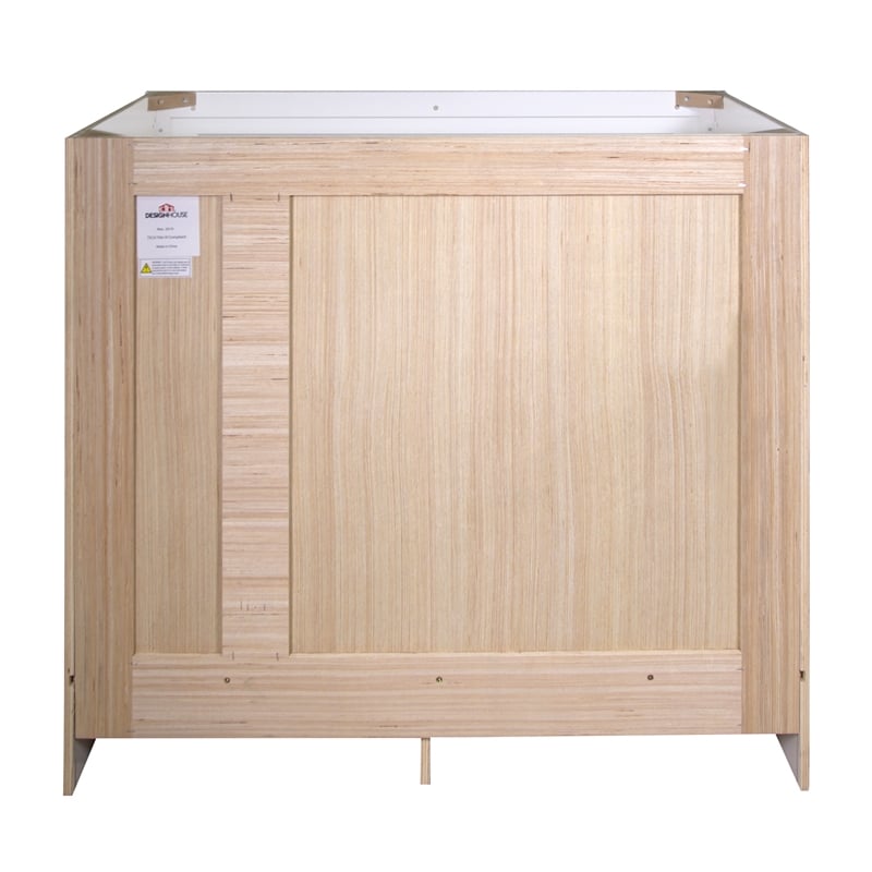 Pemberly Row 37-inch Solid Wood Bathroom Vanity in White w/ Top