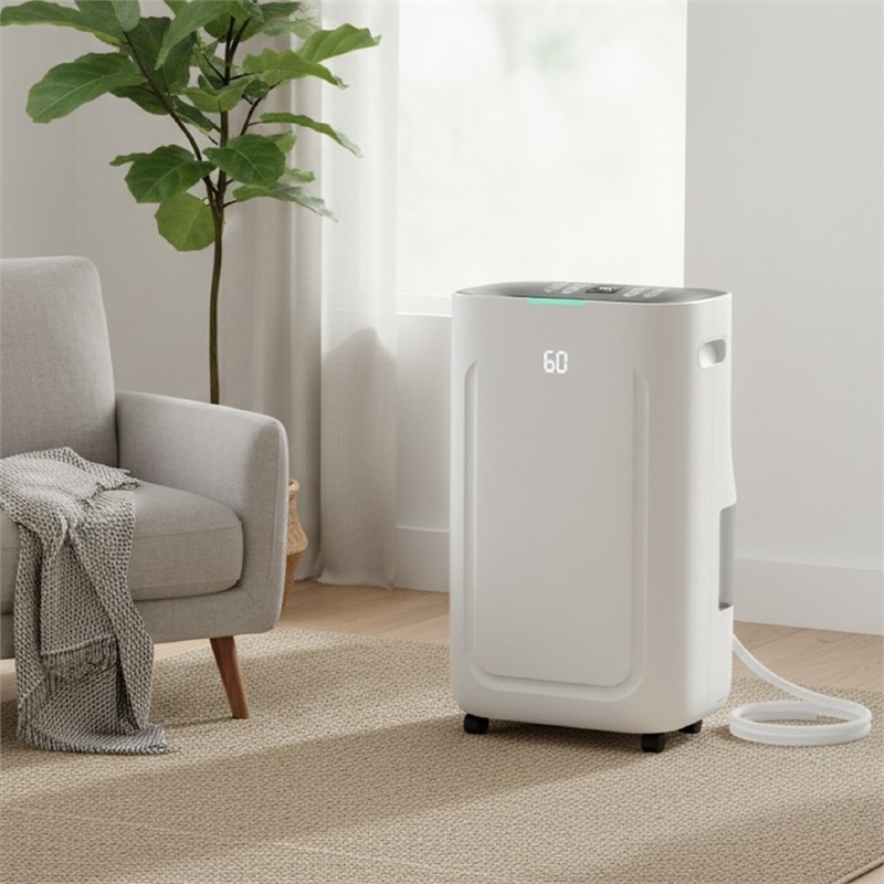 Pemberly Row 75-Pint White Dehumidifier with Timer & Auto Defrost
