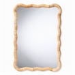 Pemberly Row Rasida Scalloped Rattan Wall Mirror with Wood Frame