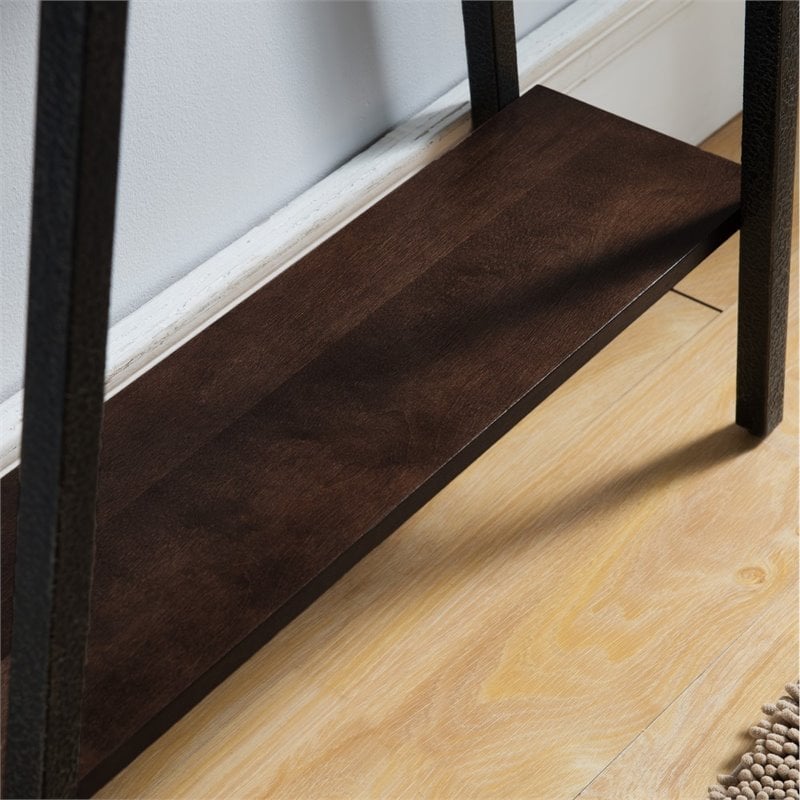 Pemberly Row Console Table with Foundry Bronze Finish and Walnut Top