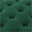 Pemberly Row Button Tufted Upholstered Velvet Ottoman in Green