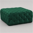 Pemberly Row Button Tufted Upholstered Velvet Ottoman in Green