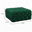 Pemberly Row Button Tufted Upholstered Velvet Ottoman in Green