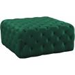 Pemberly Row Button Tufted Upholstered Velvet Ottoman in Green
