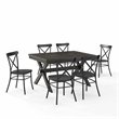 Pemberly Row 7-Piece Farmhouse Dining Set with Table & Camille Chairs