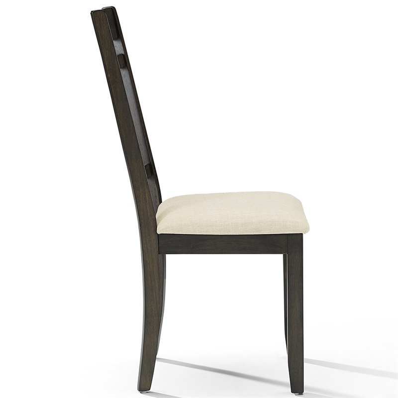 Pemberly Row Wood Slat Back Dining Side Chair in Slate Finish (Set of 2)