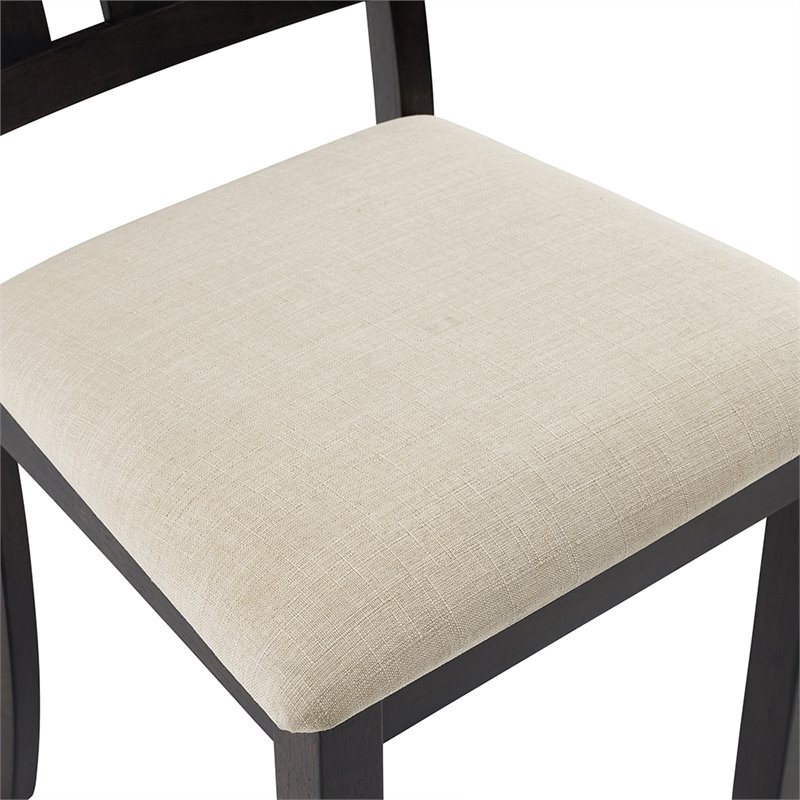 Pemberly Row Wood Slat Back Dining Side Chair in Slate Finish (Set of 2)