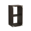 Pemberly Row Two Cubby Open Back Storage Cabinet in Espresso Finish
