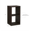Pemberly Row Two Cubby Open Back Storage Cabinet in Espresso Finish