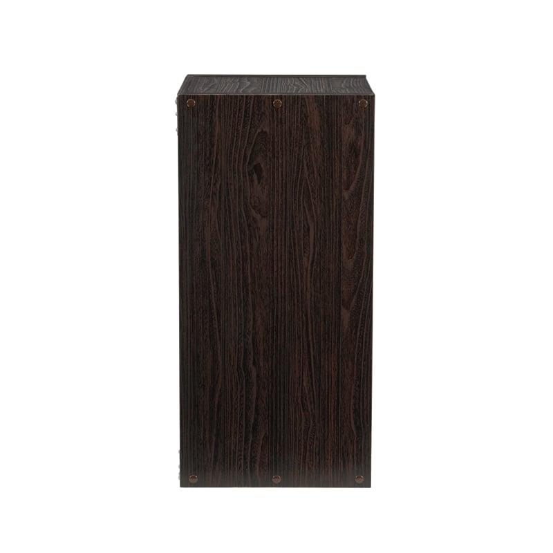 Pemberly Row Two Cubby Open Back Storage Cabinet in Espresso Finish