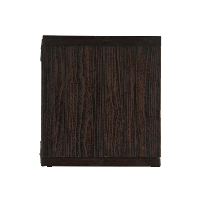 Pemberly Row Two Cubby Open Back Storage Cabinet in Espresso Finish