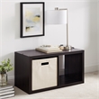 Pemberly Row Two Cubby Open Back Storage Cabinet in Espresso Finish