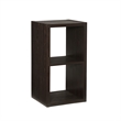 Pemberly Row Two Cubby Open Back Storage Cabinet in Espresso Finish