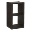 Pemberly Row Two Cubby Open Back Storage Cabinet in Espresso Finish