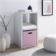 Pemberly Row Two Cubby Open Back Storage Cabinet in White Finish