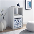 Pemberly Row Two Cubby Open Back Storage Cabinet in White Finish