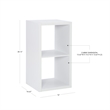 Pemberly Row Two Cubby Open Back Storage Cabinet in White Finish