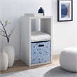 Pemberly Row Two Cubby Open Back Storage Cabinet in White Finish