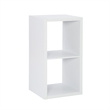 Pemberly Row Two Cubby Open Back Storage Cabinet in White Finish