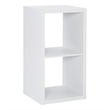 Pemberly Row Two Cubby Open Back Storage Cabinet in White Finish