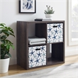 Pemberly Row Four Cubby Storage Cabinet with Open Back in Espresso Finish
