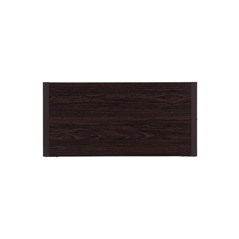 Pemberly Row Four Cubby Storage Cabinet with Open Back in Espresso Finish
